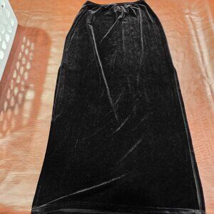 Vintage Ronni Nicole Black Velvet Maxi Skirt L